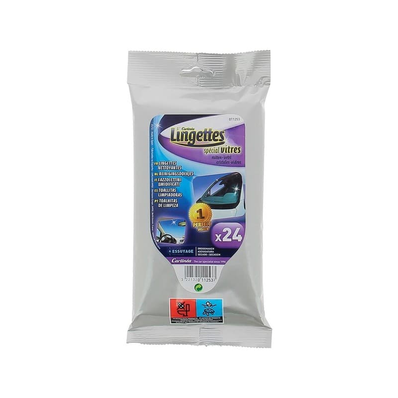 Lingettes pour vitres de voiture 1 sachet(s) de 24 pièce(s) lingettes pour vitres de voiture - bricodeal torro