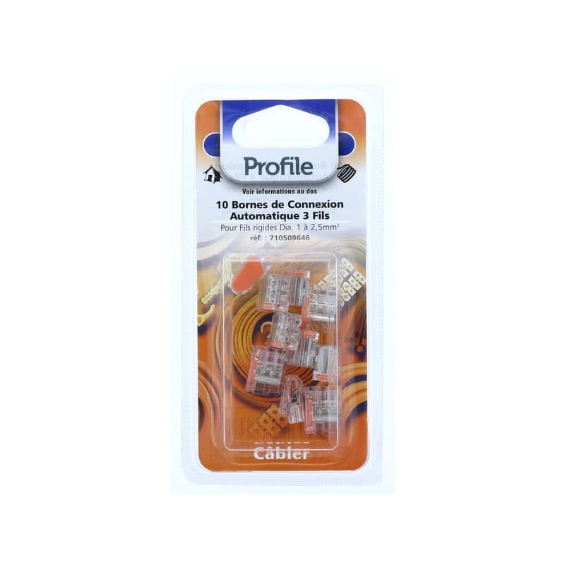 Borne automatique fils rigides bornes automatiques 3 fils 1 blister(s) de 10 pièce(s) - sfgp
