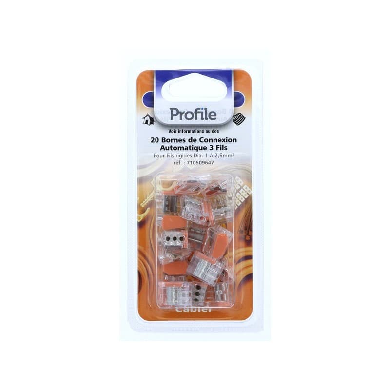 Borne automatique fils rigides bornes automatiques 3 fils 1 blister(s) de 20 pièce(s) - sfgp