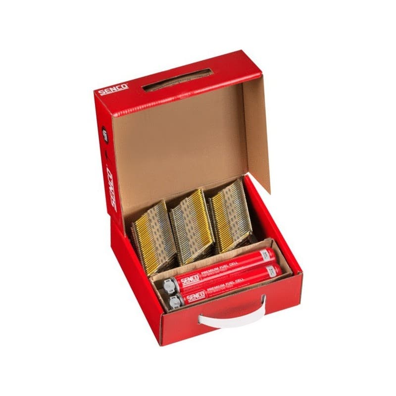 Pointes et gaz pour cloueur à gaz pointes annelées 2,8x50 mm + 2 cartouches gaz 50 mm annelée acier électrozingué bois, bois dur, panneau de bois plat