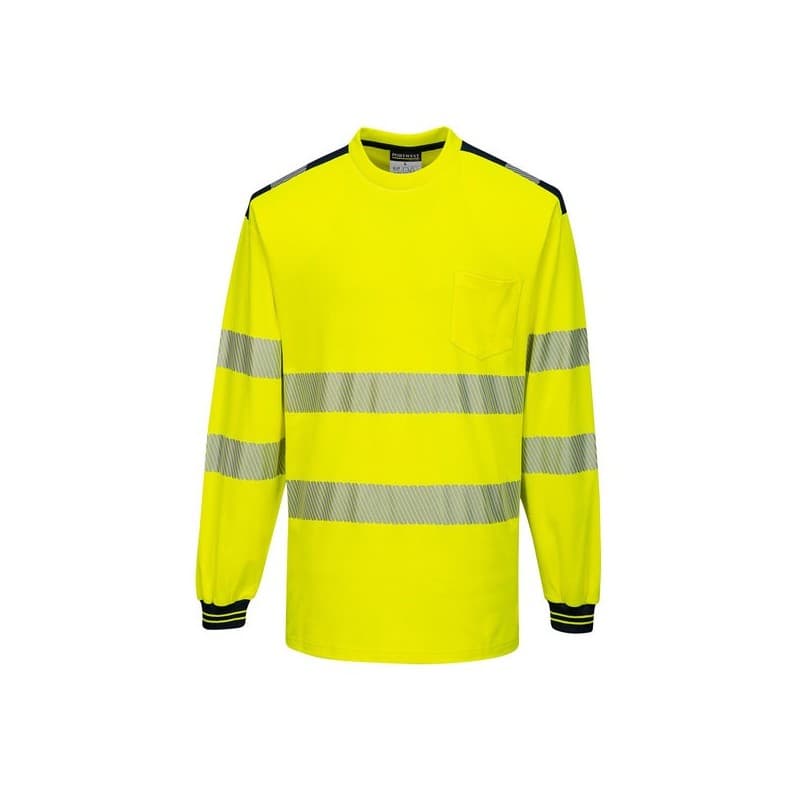 T-shirt hv pw3 manches longues t-shirt 4xl coton, polyester 0 1 pièce(s) 0 - 100 g t-shirt hv pw3 jaune/noir t4xl jaune, noir classe 3 - portwest