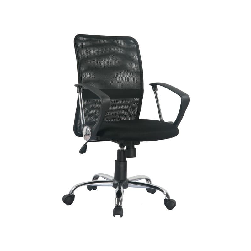 Fauteuil de bureau avec dossier filet - noir 1 pièce(s) fauteuil de bureau avec dossier filet - noir - mobika