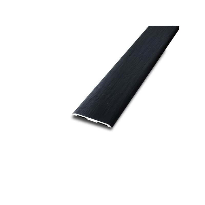Seuil extra-plat aluminium grande longueur 25 mm 1 pièce(s) aluminium auto-adhésif intérieur tertiaire noir brossé 2 mm seuil extra-plat 25 x 2700 mm