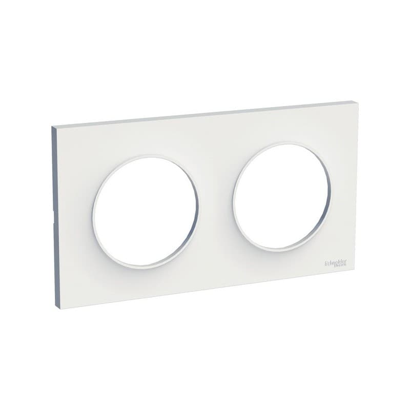 Plaque pour appareillage à encastrer odace plaque 2 postes odace blanc 1 pièce(s) - schneider