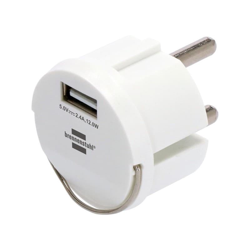 Adaptateur secteur pour port usb blanc 1 pièce(s) adaptateur secteur pour port usb 2.4 blanc - brennenstuhl