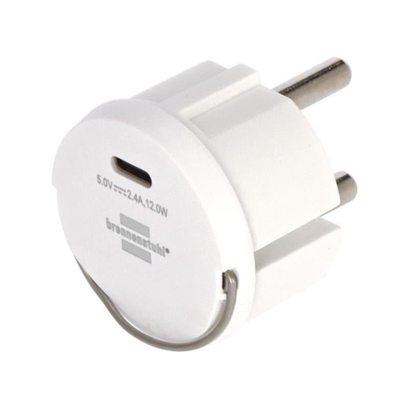 Adaptateur secteur pour port usb blanc 1 pièce(s) adaptateur secteur pour port usb-c 2.4 blanc - brennenstuhl
