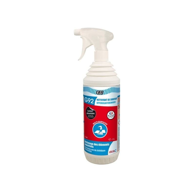 Nettoyant - appareils de génie climatique 1 bidon(s) de 1 litre(s) intérieur et extérieur nettoyant nettoyant de surface g92 - geb sas
