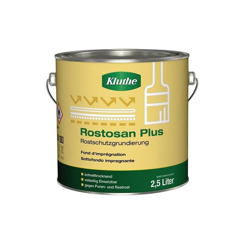 Lot primaire antirouille rostosan® plus kluthe 1 carton(s) de 2 pièce(s) primaire antirouille rostosan plus gris - kluthe