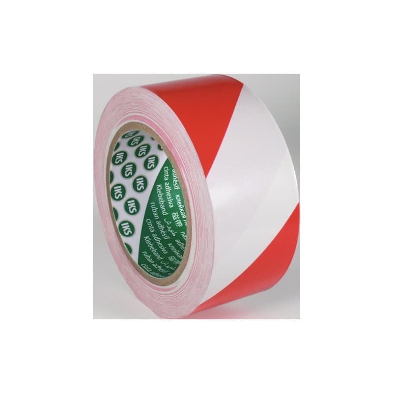 Lot ruban de marquage de sol f33 iks 1 carton(s) de 36 rouleau(x) ruban marquage sol f33 pvc rouge/blanc l33m l50mm - iks