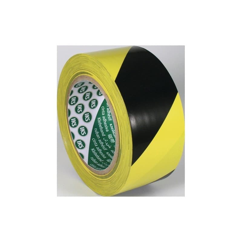 Lot ruban de marquage de sol f33 iks 1 carton(s) de 36 rouleau(x) ruban marquage sol f33 pvc noir/jaune l33m l50mm - iks