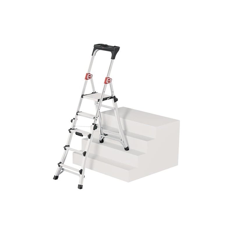 Échelle escabeau 100 topline marches 3-5 aluminium anodisé 1 pièce(s) échelle escabeau 100 topline marches 3-5 aluminium anodisé - hailo