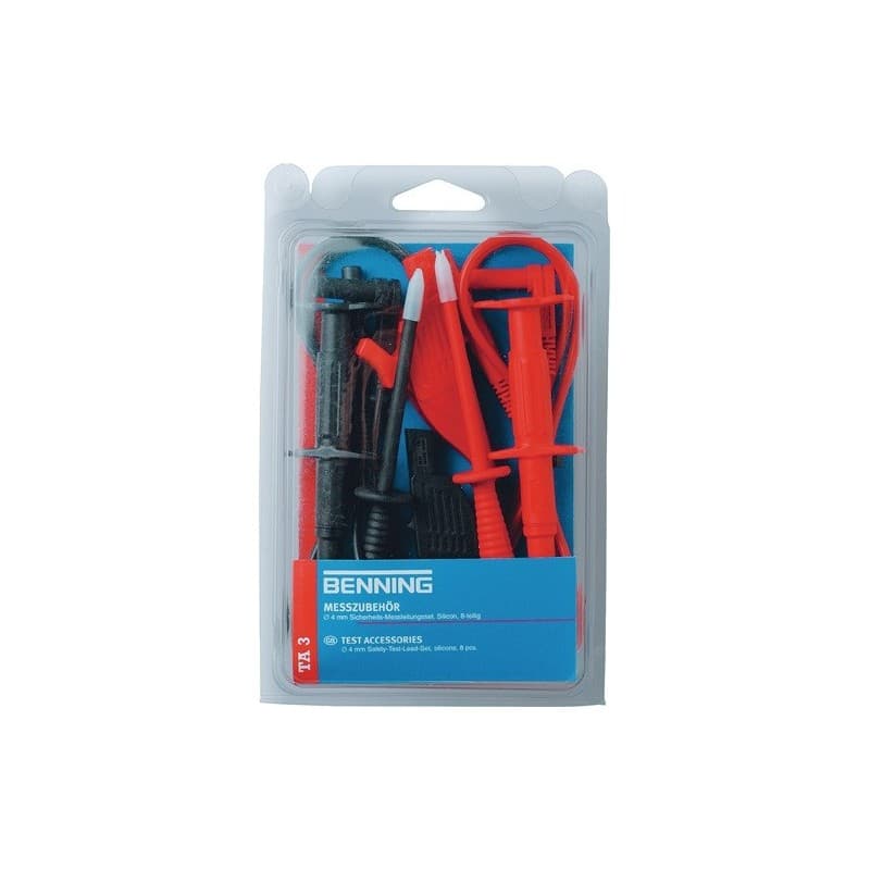 Jeu câbles mesure ta 3 044126 8 pièces ø points mesure 4mm 1 pièce(s) jeu câbles mesure ta 3 044126 8 pièces ø points mesure 4mm - benning