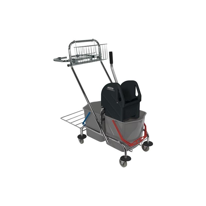 Chariot de nettoyage sprintus 1 pièce(s) chariot de nettoyage 2 seaux de 17 l, presse, corbeille - sprintus