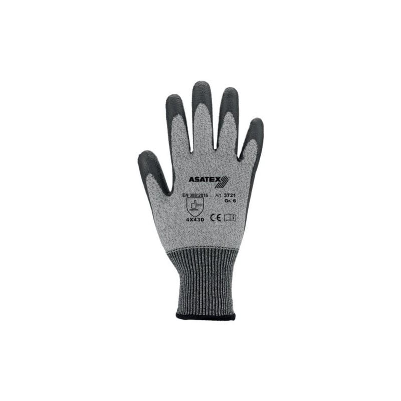 Lot gants de protection contre les coupures asatex 1 carton(s) de 10 paire(s) gants protection contre les coupures t8 gris chiné/noir - asatex