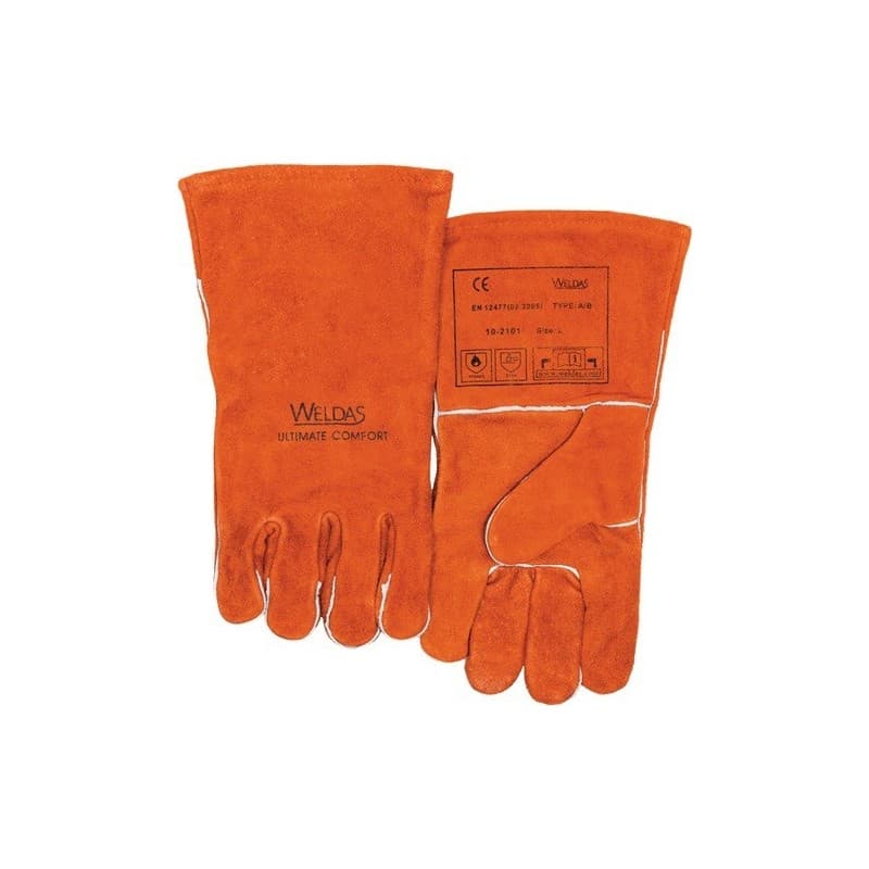 Lot gants de soudeur weldas 1 carton(s) de 5 paire(s) gants de soudeur taille l (9) rouge - weldas