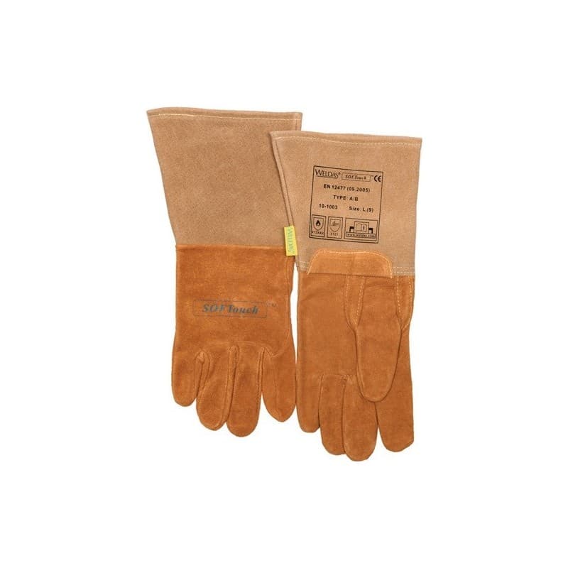 Lot gants de soudeur weldas 1 carton(s) de 5 paire(s) gants de soudeur taille xxl (10,5) orange - weldas