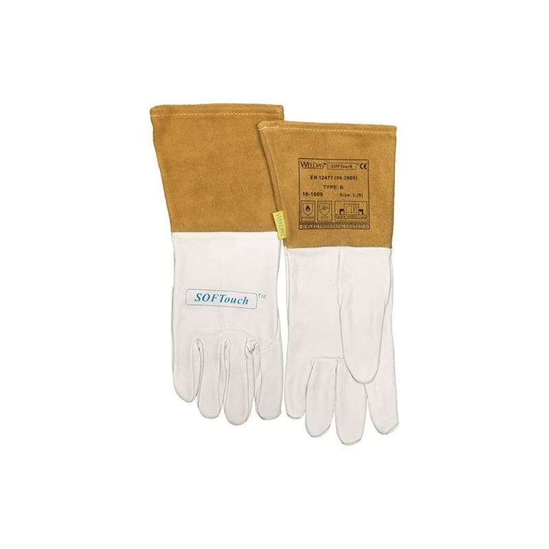 Lot gants de soudeur weldas 1 carton(s) de 5 paire(s) gants de soudeur taille l (9) nature/orange - weldas
