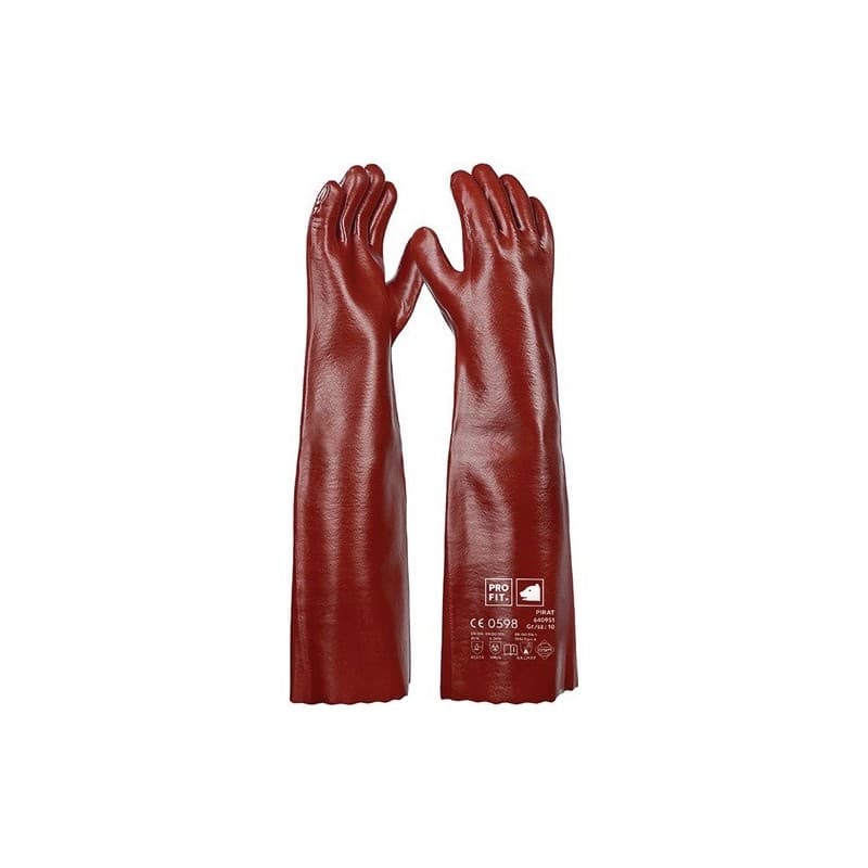 Lot gants protection ctre produits chimiques pirat pro fit 1 carton(s) de 6 paire(s) gants protection ctre produits chimiques pirat t10 rouge-brn - pr