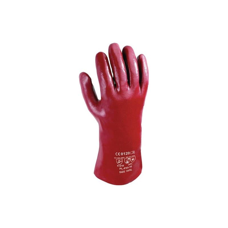 Gants de protection chimique pirat taille 10 rouge-brun 1 carton(s) de 12 paire(s) gants de protection chimique pirat taille 10 rouge-brun - asatex