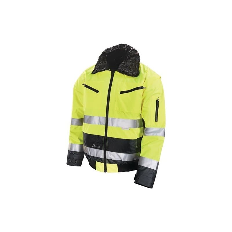 Blouson aviateur de signalisation prevent 1 pièce(s) blouson aviateur signalisation tl jaune/gris 100% pes - prevent