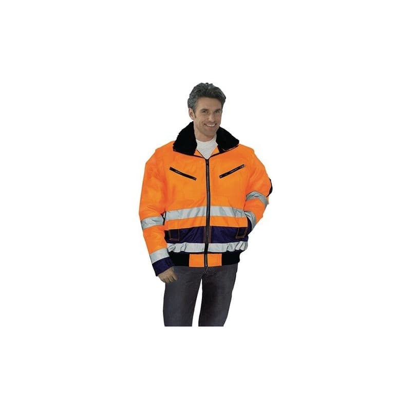 Blouson aviateur de signalisation prevent 1 pièce(s) blouson aviateur signalisation txxxl orange/marine 100% pes - prevent