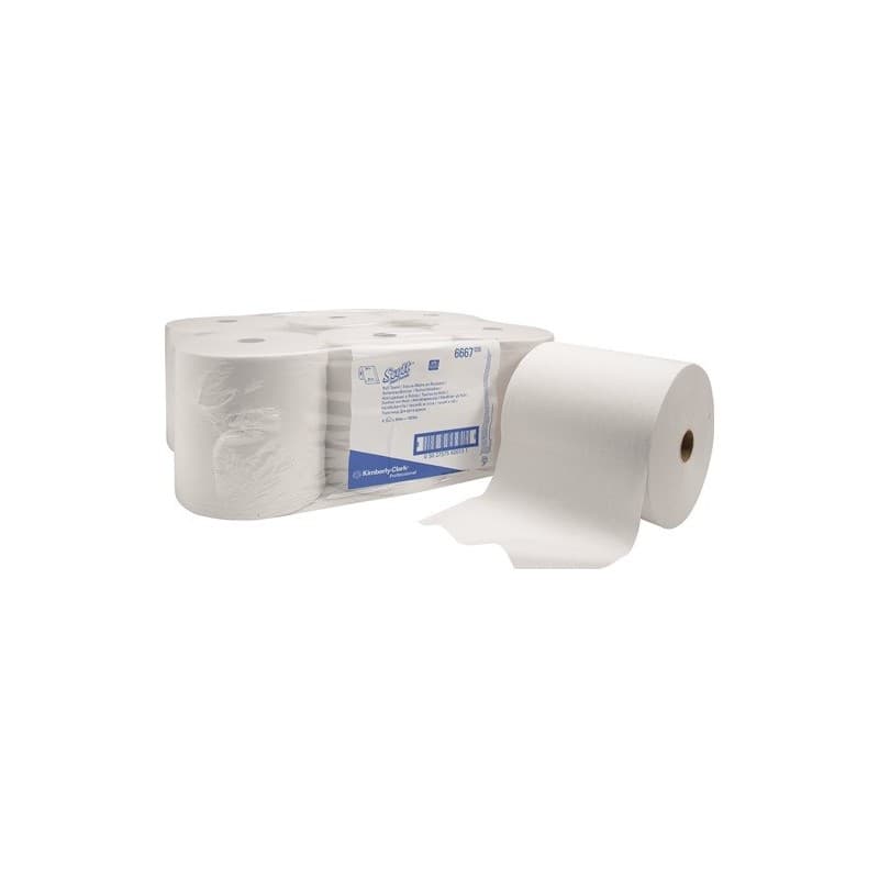 Serviette en rouleau scott® 6667 1 couche blanc 1 carton(s) serviette en rouleau scott® 6667 1 couche blanc - scott