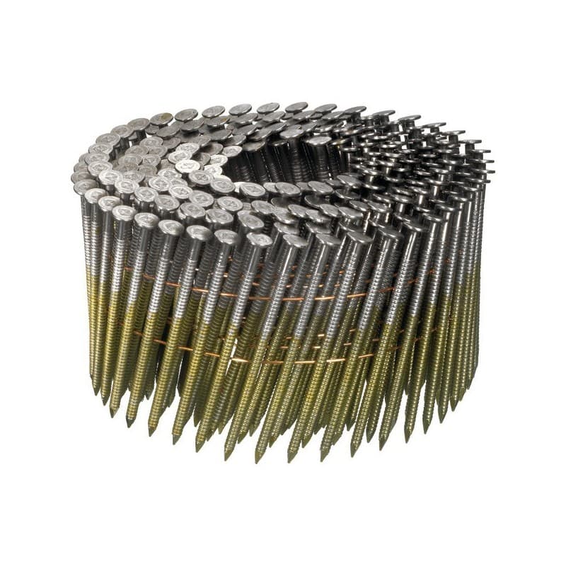 Rouleau 16° - pointes annelées tête plate - fil clair/électro-zingué pointe annelée tête plate 16° ø 2,5 x 60 mm - fil clair 60 mm annelée bois, bois