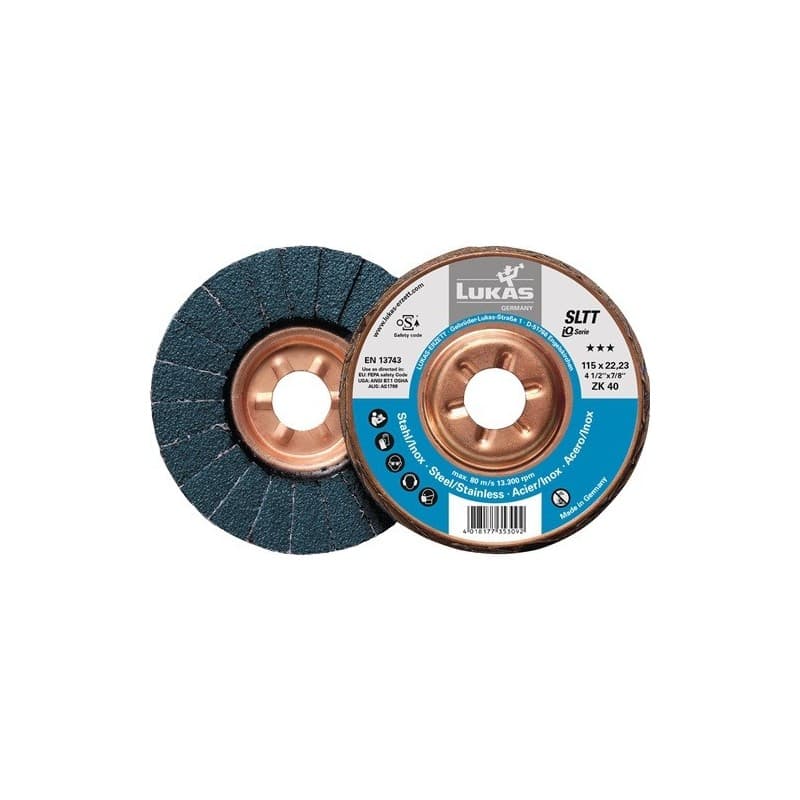 Lot disque à lamelles sltt zk lukas 1 carton(s) de 10 pièce(s) disque à lamelles sltt zk d. 125 mm granulation 40 plat - lukas