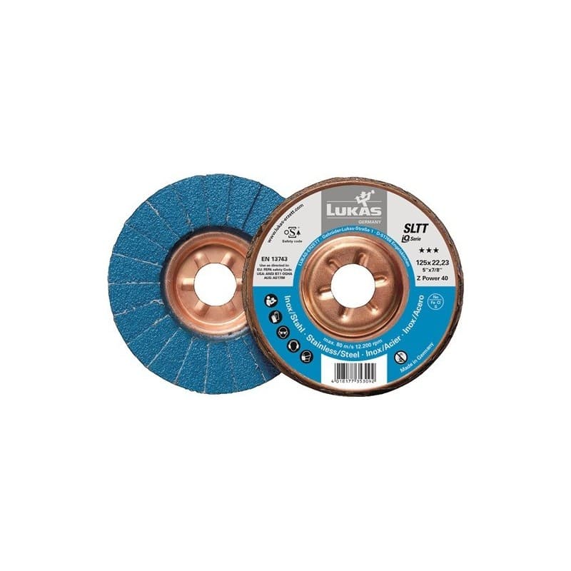 Lot disque à lamelles sltt z power lukas 1 carton(s) de 10 pièce(s) disque à lamelles sltt z power d. 125 mm granulation 40 plat - lukas