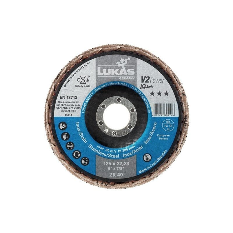 Disque à lamelles v2 power zk d. 125 mm granulation 40 plat 1 carton(s) de 10 pièce(s) disque à lamelles v2 power zk d. 125 mm granulation 40 plat - l