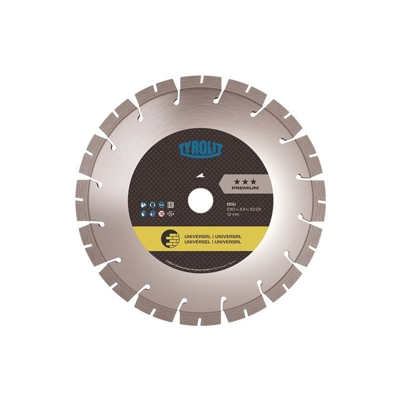 Disque à tronçonner diamant dcu premium tyrolit 1 pièce(s) disque tronçonner diamant dcu premium ø125mm perçage 22,23mm - tyrolit