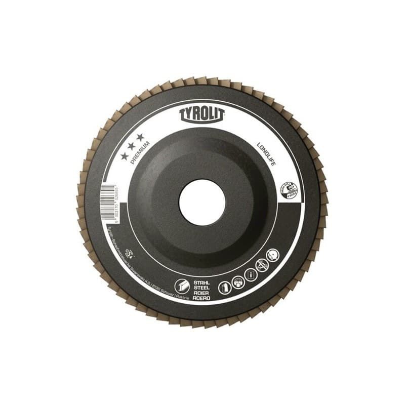 Lot disque à lamelles premium longlife tyrolit 1 carton(s) de 10 pièce(s) disque lamelles premium longlife ø 125mm grain 60 droit - tyrolit