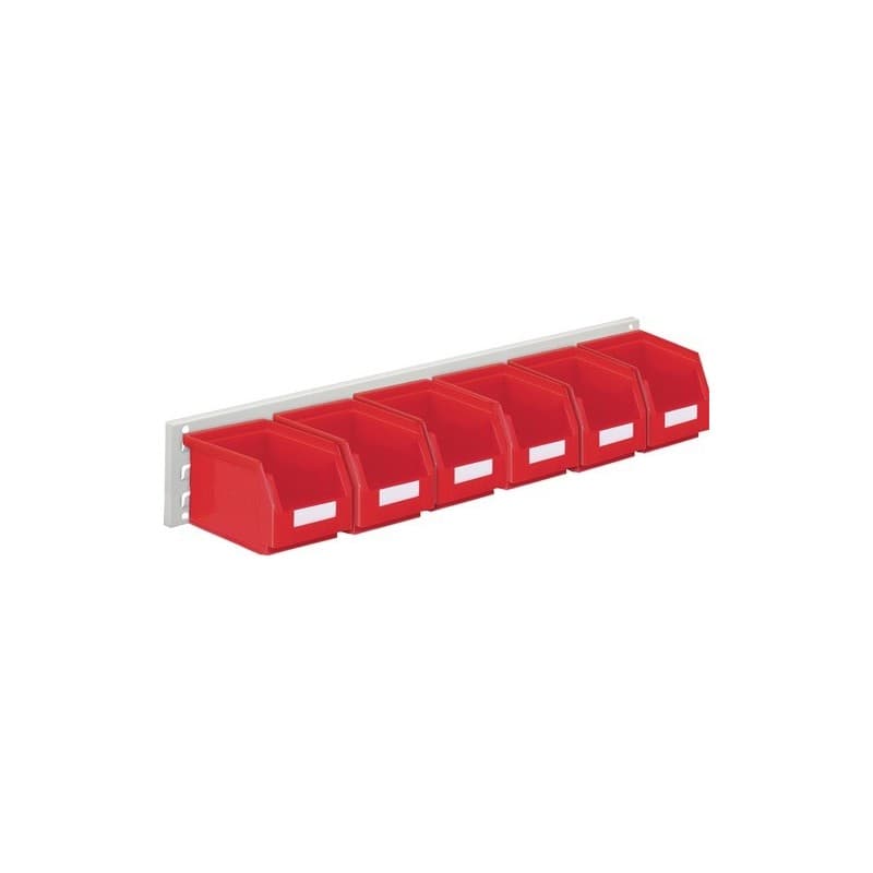 Jeu de boîtes de rangement ouvertes rasterplan 1 pièce(s) jeu boîtes rangement ouvertes h140xl920xp250mm 6xt6 rouge - rasterplan