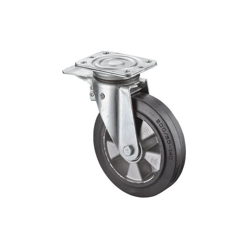 Roulette pivotante de charge lourde bs rollen 1 pièce(s) roulette pivotante ø160mm 300kg bloqueur caoutchouc 138mm - bs rollen