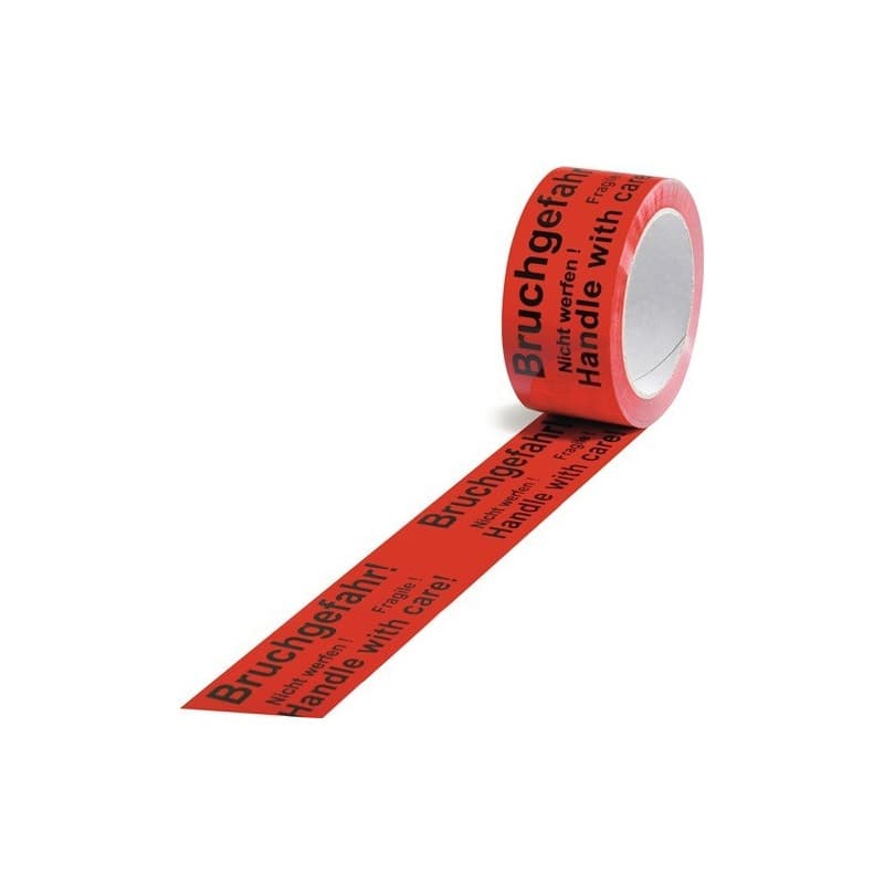 Lot ruban adhésif d'avertissement en pp transpak 1 carton(s) de 36 rouleau(x) ruban adhésif d'avertissement en pp risque de casse - transpak