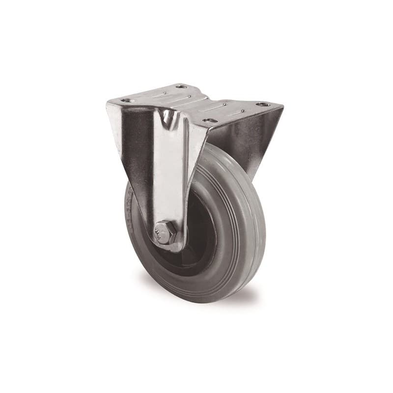 Roulette fixe avec plaque de fixation 200 mm 205 kg 1 pièce(s) roulette fixe avec plaque de fixation 200 mm 205 kg - promat