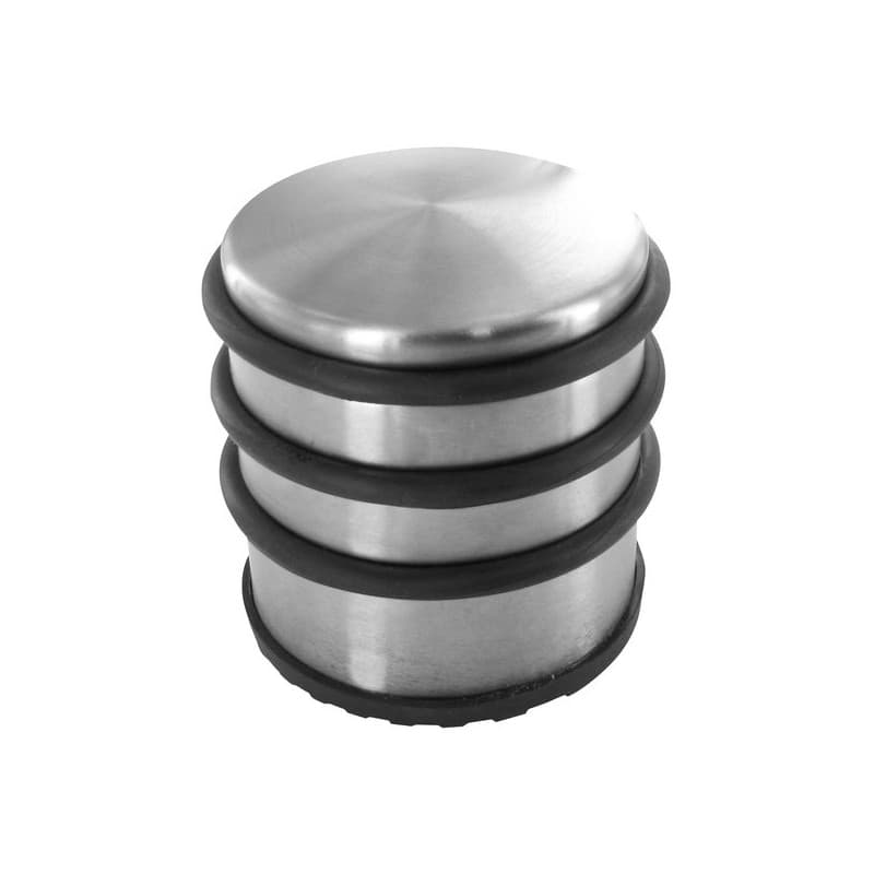 Butée de sol à poser modèle cylindre 1 unité(s) butée de sol à poser inox ø76 x 82 mm - inox / caoutchouc - interges.com
