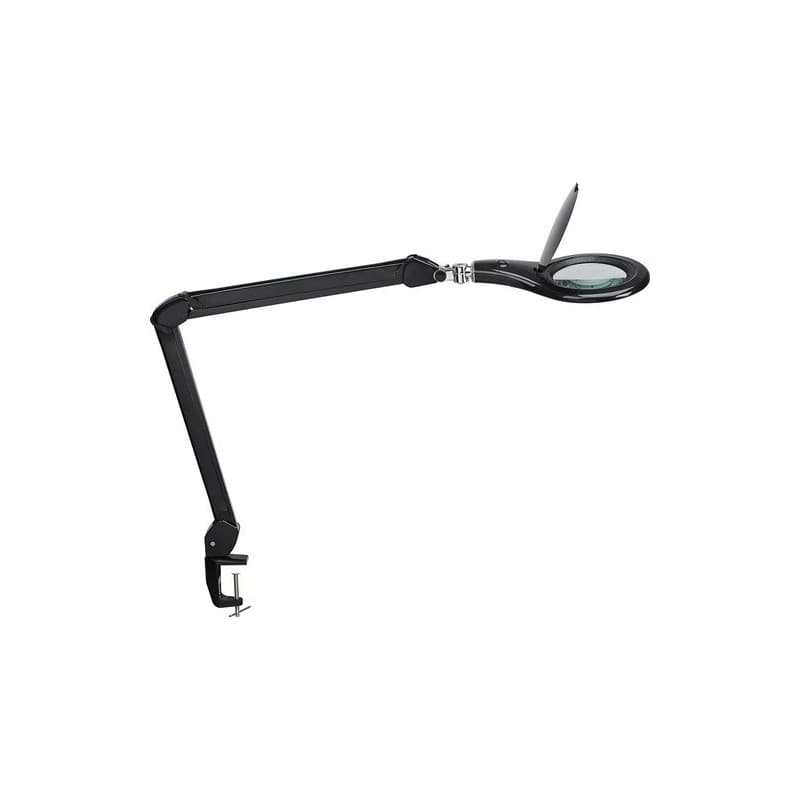 Éclairage à loupe à led 1 pièce(s) éclairage loupe led lentille verre 127 (5") pince table noir - nw