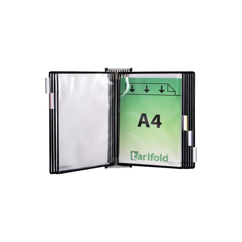 Support mural tarifold 1 pièce(s) support mural 5 pochettes de présentation noir - tarifold