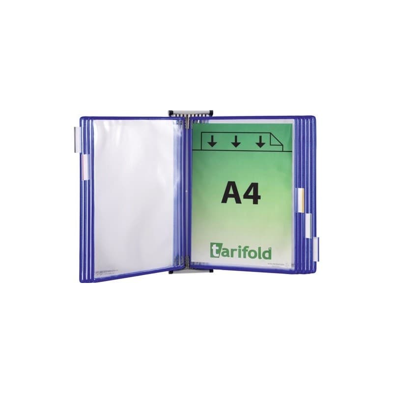 Support mural tarifold 1 pièce(s) support mural 5 pochettes de présentation bleues - tarifold