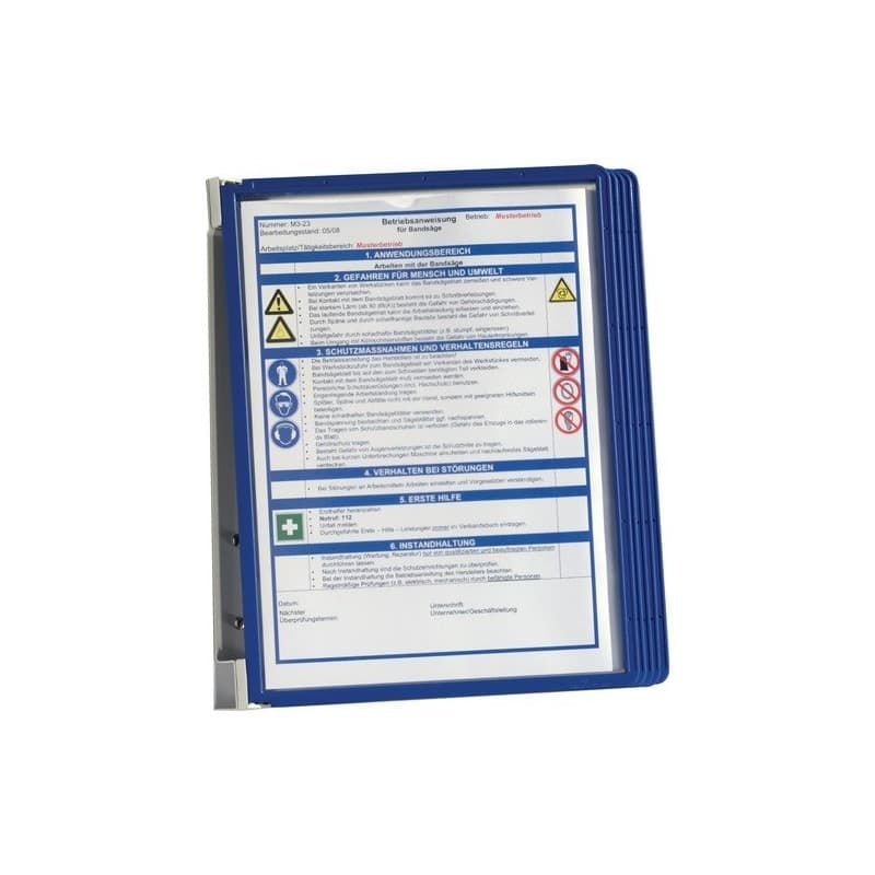 Support mural durable 1 pièce(s) support mural 5 pochettes présentation bleu foncé - durable