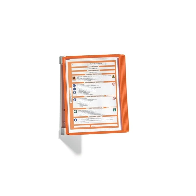 Support mural durable 1 pièce(s) support mural 5 pochettes présentation orange guidage cadre - durable