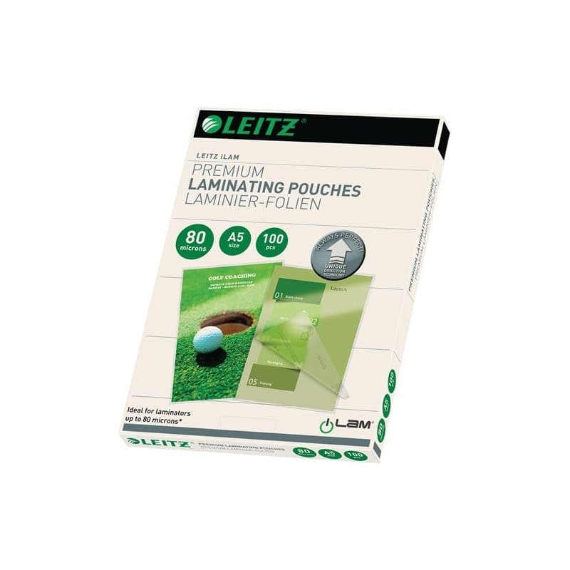 Feuille de plastification leitz 1 carton(s) feuille plastification l426xl303mm ep80 µm kt 100 pièces - leitz