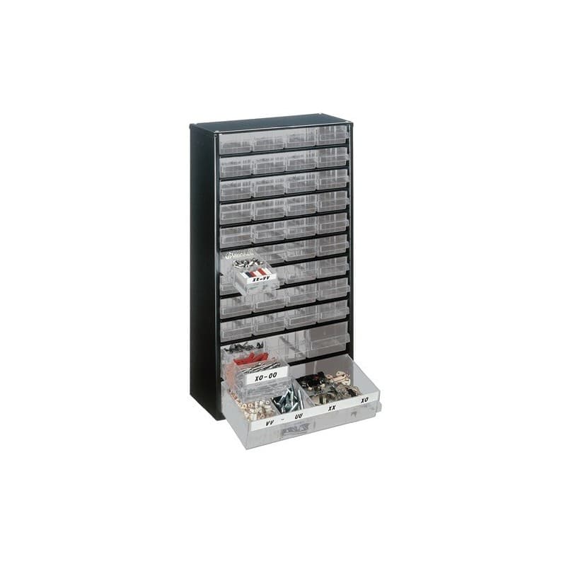 Casier de rangement pour petites pièces raaco 1 pièce(s) casier rangement petites pièces l306xp150xh552mm 40 tiroirs - raaco