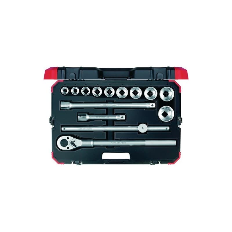 Jeu de clés à douille r7800 4014 14 pièces 3/4 po. 1 pièce(s) jeu de clés à douille r7800 4014 14 pièces 3/4 po. - gedore red