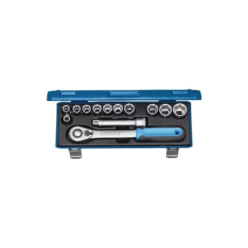 Jeu de clés à douille 19 kmu-20 13 pièces 1/2 po. 1 pièce(s) jeu de clés à douille 19 kmu-20 13 pièces 1/2 po. - gedore