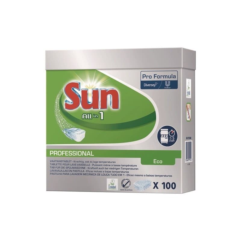 Tablette lave-vaisselle pro all in 1 eco 100 tablettes 1 carton(s) de 5 pièce(s) tablette lave-vaisselle pro all in 1 eco 100 tablettes - sun