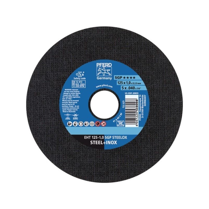 Disques à tronçonner inox ligne spéciale sgp disque à tronçonner inox sgp mp 125 x 1.0 x 22.23 inox plat 125 mm 1 pièce(s) 1 mm - pferd