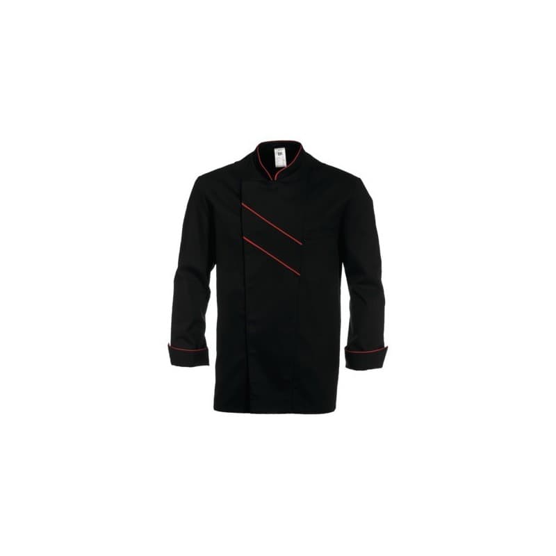 Vestes bicolores cuisinier veste cuisinier bicolore manches longues noir/rouge t52 200 - 300 g 52 veste polyester / coton 0 1 pièce(s) noir, rouge - b