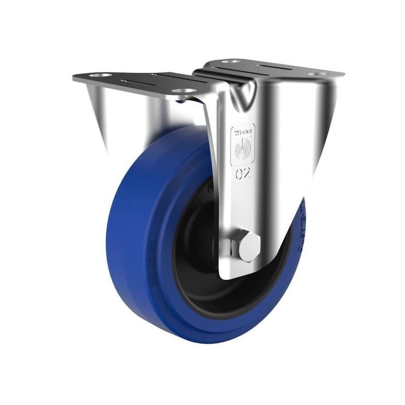 Roulettes série élastique bleu roulette élastique ø 100 mm platine fixe 1 pièce(s) - prodif somec rhones alpes